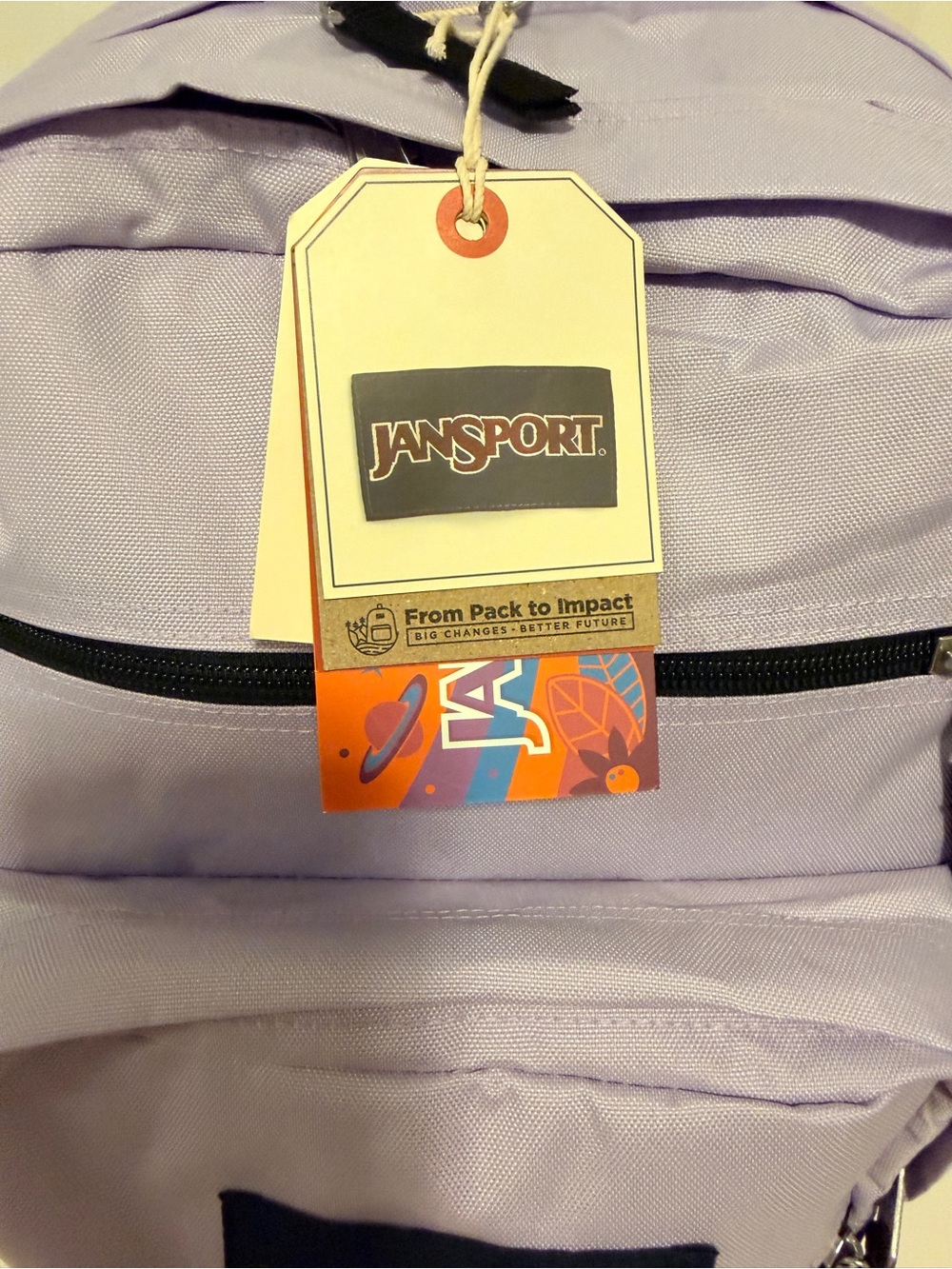 Jansport Lavender Backpack with Black Accents - Picture 3 of 16